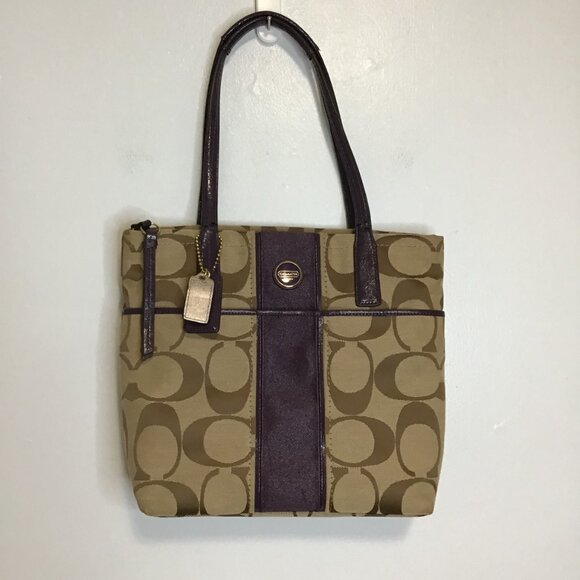 Coach Signature Stripe Tote - Picture 1 of 8